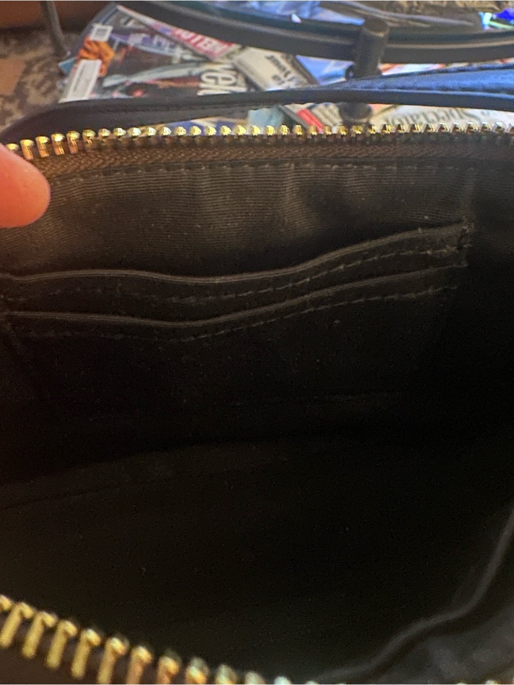 NWOT Coach Signature Brown Black Large Wristlet Clutch Gold Hardware - Picture 9 of 10